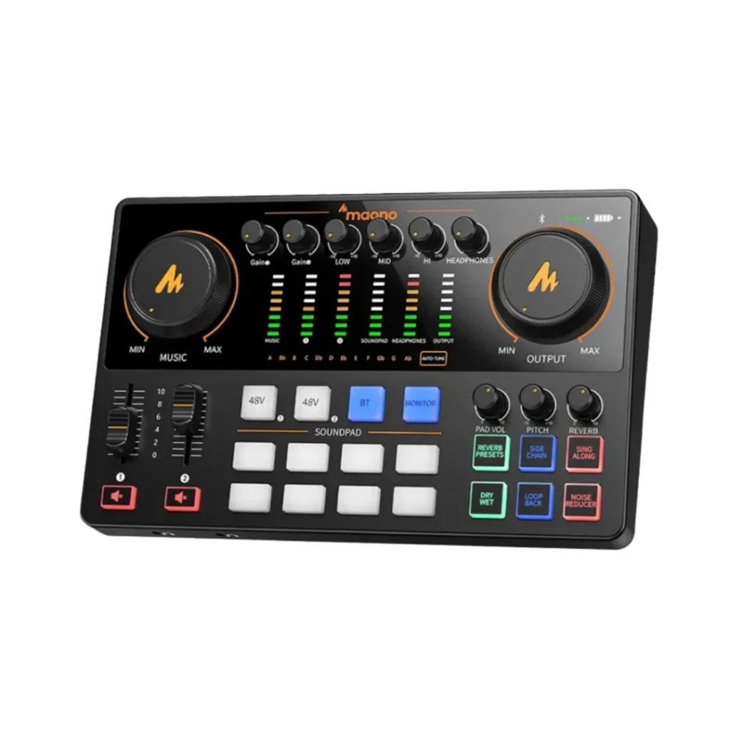 Maono品牌的直播聲卡,適合音樂和播客使用。