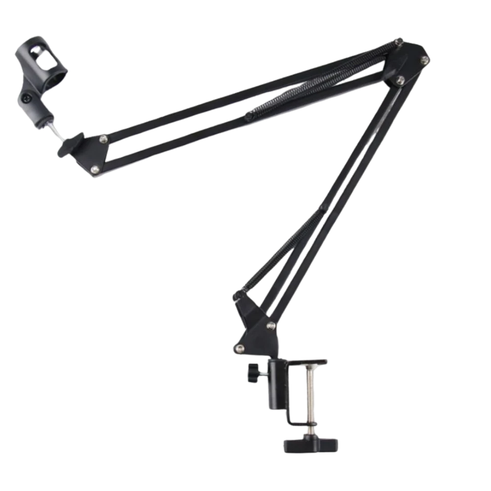 黑色可調節麥克風支架,適合直播使用