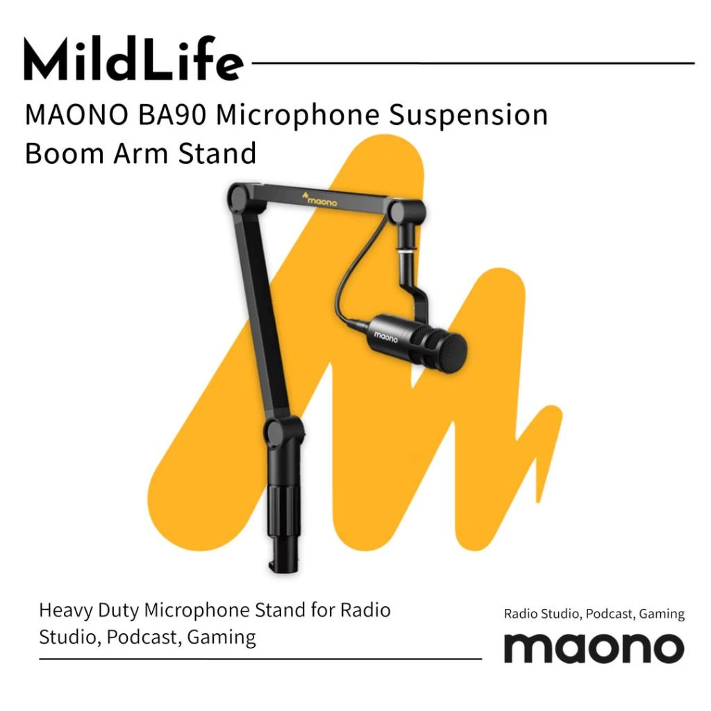 maono 閃克 | ba91 重型麥克風懸臂支架 MAONO BA90 麥克風懸臂支架,適用於廣播和遊戲。
