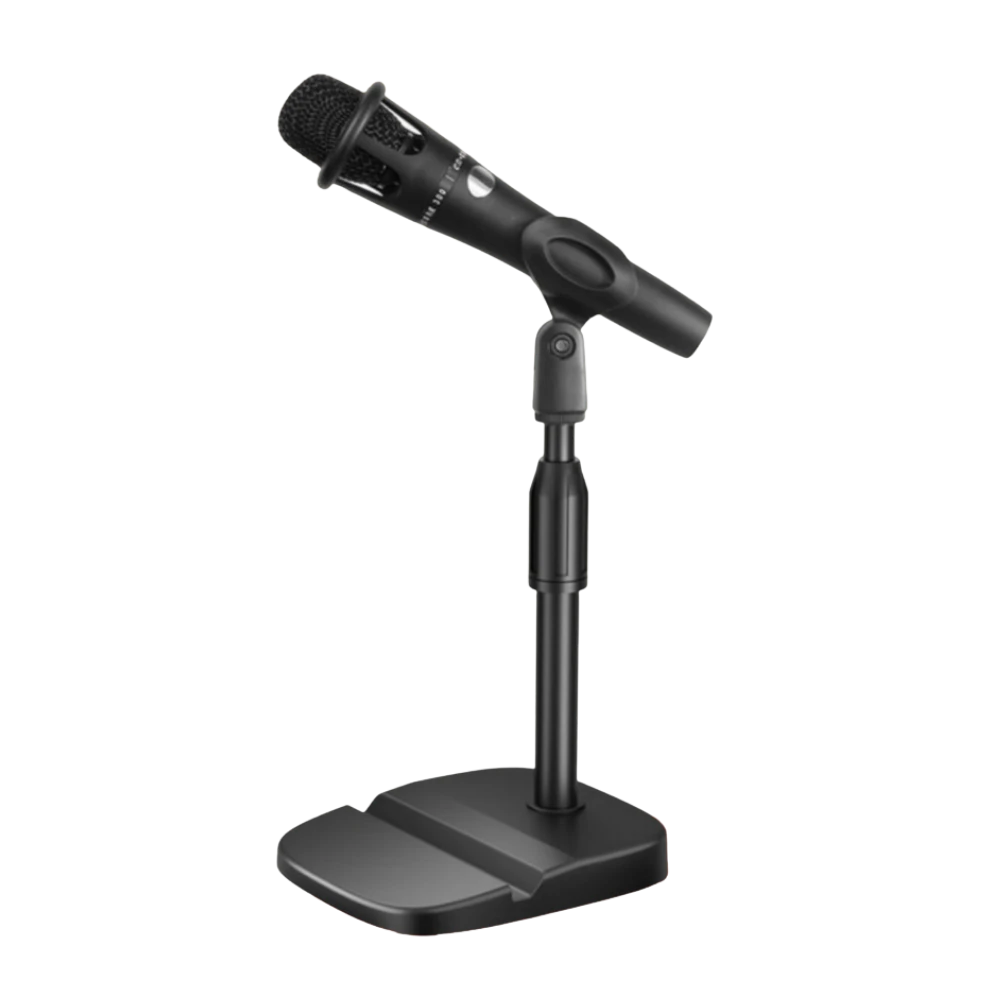 黑色麥克風和支架，適合直播和錄音使用