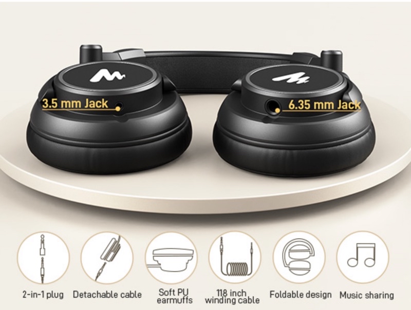 MAONO 閃克 MH601 錄音室監聽耳機