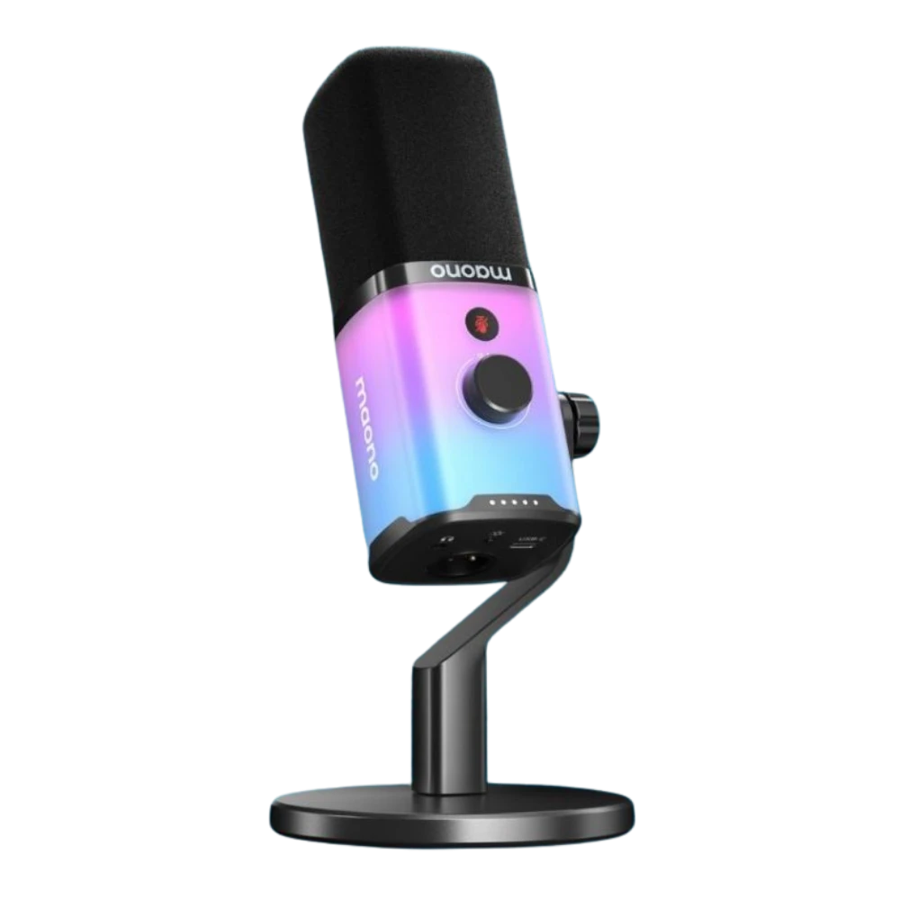 Maono品牌的彩色直播麥克風，適合聲卡連接使用。