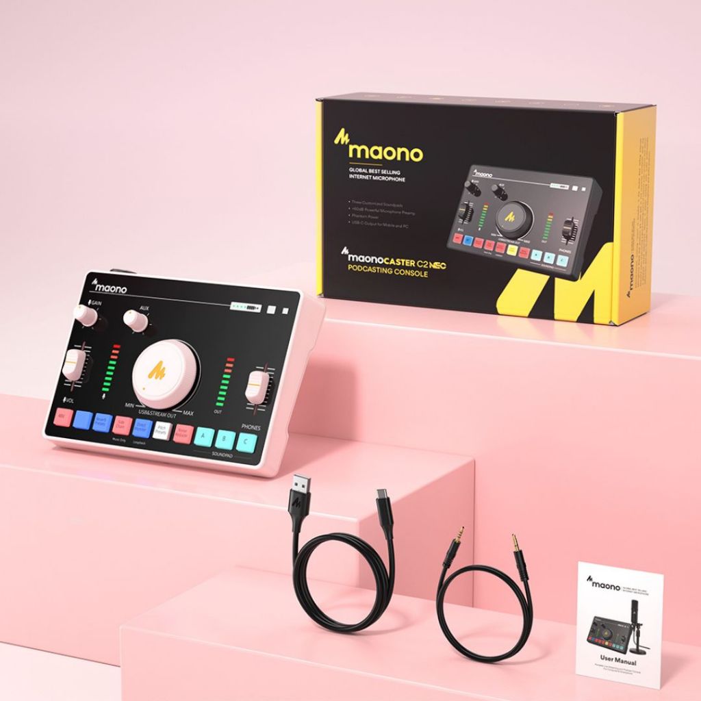maono neo 直播聲卡 Maono聲卡和麥克風套裝,適合直播和播客使用。