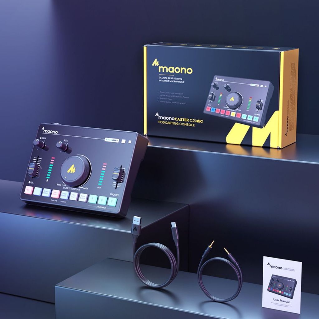 maono neo 直播聲卡 Maono聲卡和麥克風套裝,適合直播使用。